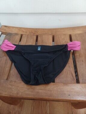 Black Bikini Bottom with Pink Side Accents